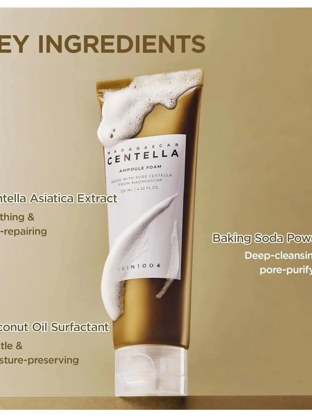 Madagascar Centella Ampoule Foam Cleanser - Gold